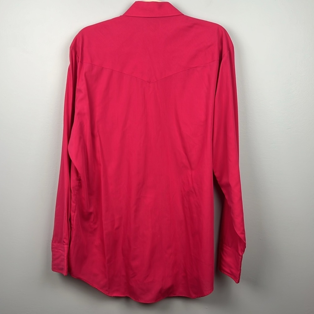Vintage Ely Cattleman western pearl snap large hot pink pens shirt - Picture 6 of 6